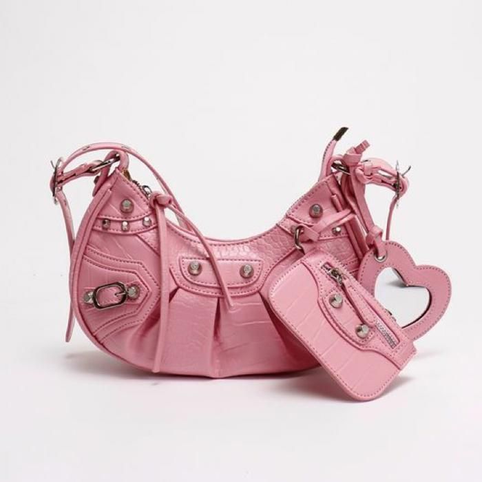 COUCOU PARIS Sac à main pour femme style unique et tendance sac motard CK018-1 Pink