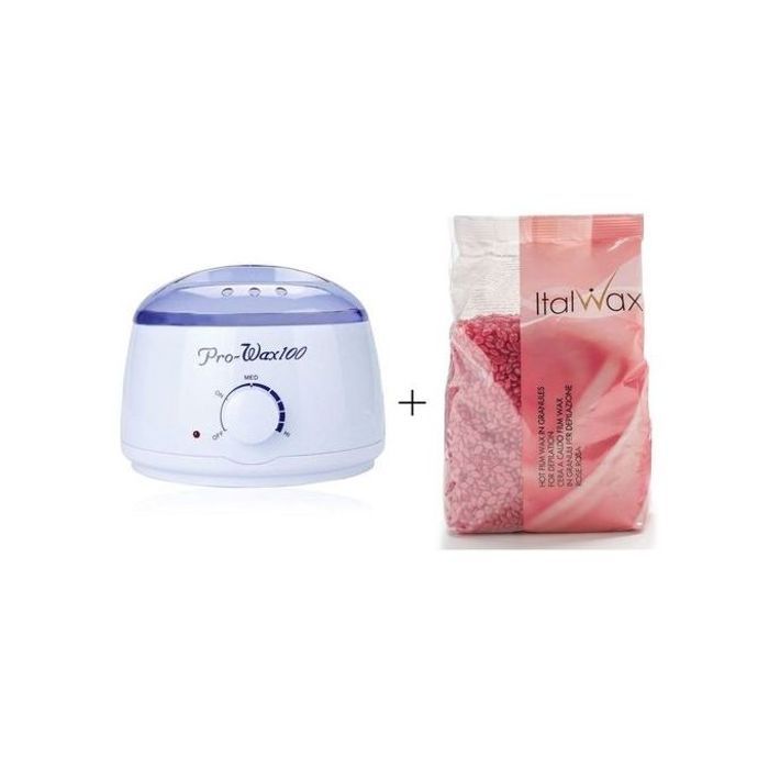 Pro Wax Machine Professionnel Chauffe-Cire pour Épilateur + CIRE ITALWAX Rouge-1KG