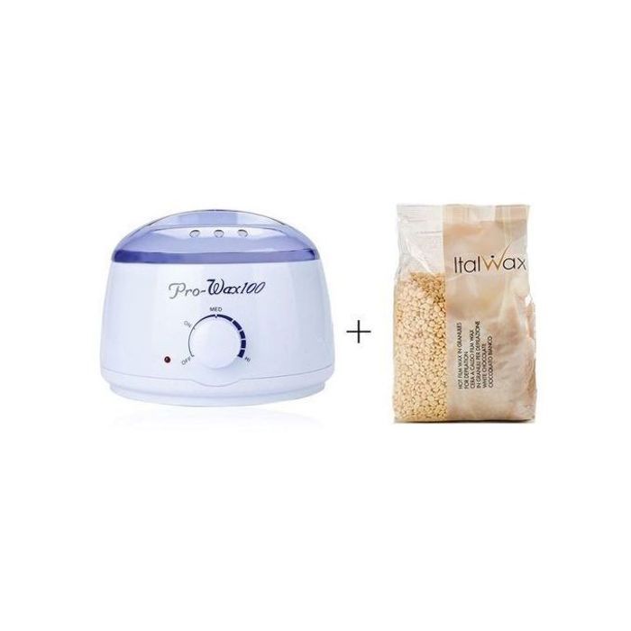 Pro Wax Machine Professionnel Chauffe-Cire pour Épilateur + CIRE Jaune ITALWAX -1KG