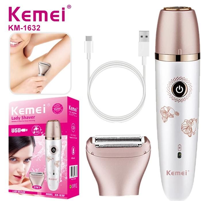 Kemei-Rasoir et tondeuse 2 en 1 pour femme, kit d'épilation pour le corps, les jambes, le maillot, les ati elles et les bras
