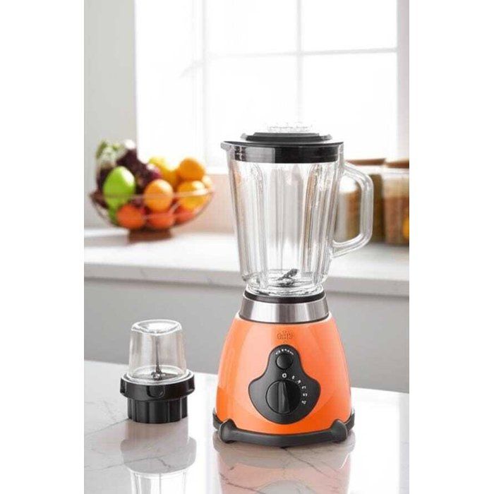 Blender Mixeur Alimentaire 1,5 L tout en inox ,1000 W -Prise 220V‑240V - 2 eme mini mixeur Couleurs aléatoires(bleu ou orange)