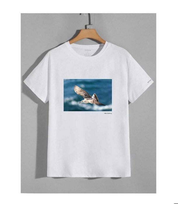 T-shirt - HBO - OISEAU-0 - 100% Coton - Manches courtes - Taille Oversize S-XL - Marjane Mall - Image 3