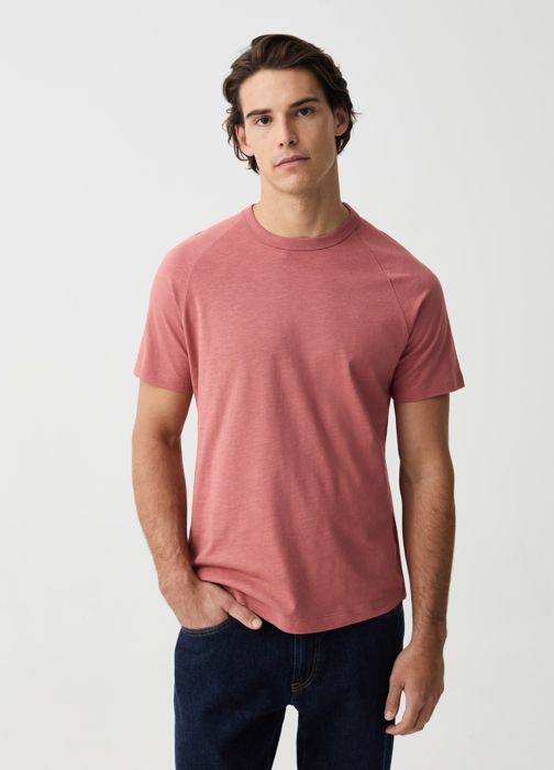 T-shirt en jersey flammé à col rond