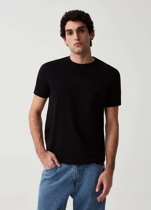 T-shirt - Non spécifié - Col rond - 100% coton bio - Manches courtes - Coupe regular