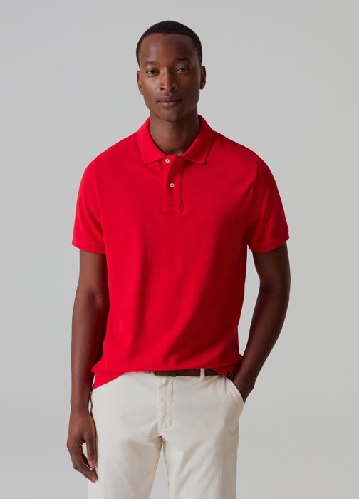 Polo - PIOMBO - Supima - Coton 100% - Manches courtes - Rouge