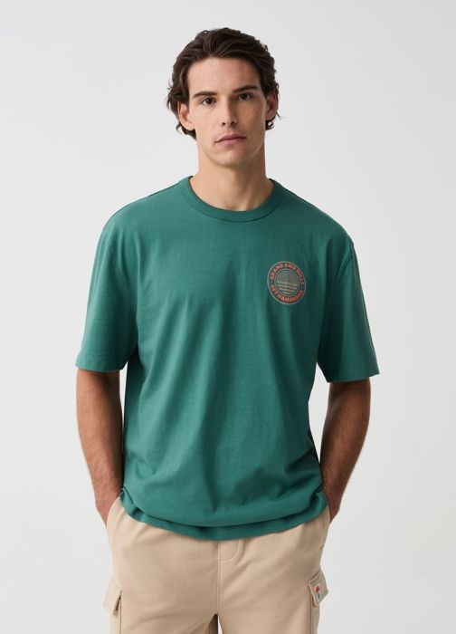 T-shirt avec col rond et imprimé logo