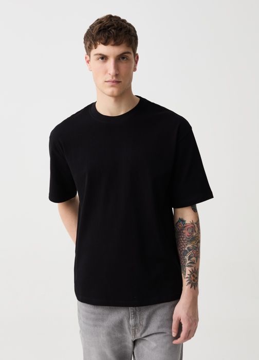 T-shirt - Non spécifié - Uni - 100% coton - Col rond - Manches courtes