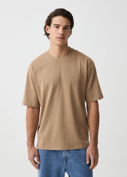 Solid color cotton T-shirt
