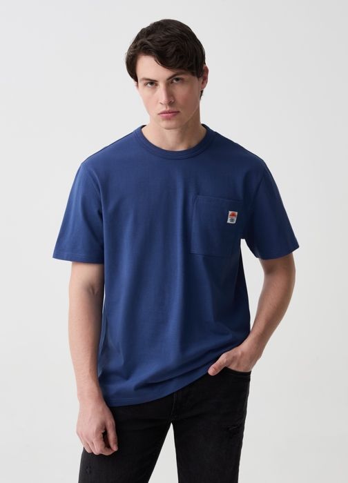 T-shirt en coton - Grand&Hills - Modèle avec poche - Col rond - Manches courtes - Coupe regular