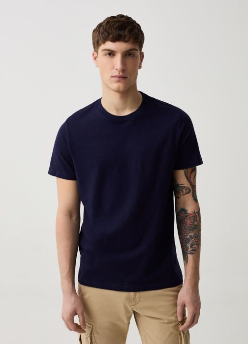 T-shirt à col rond en jersey flammé