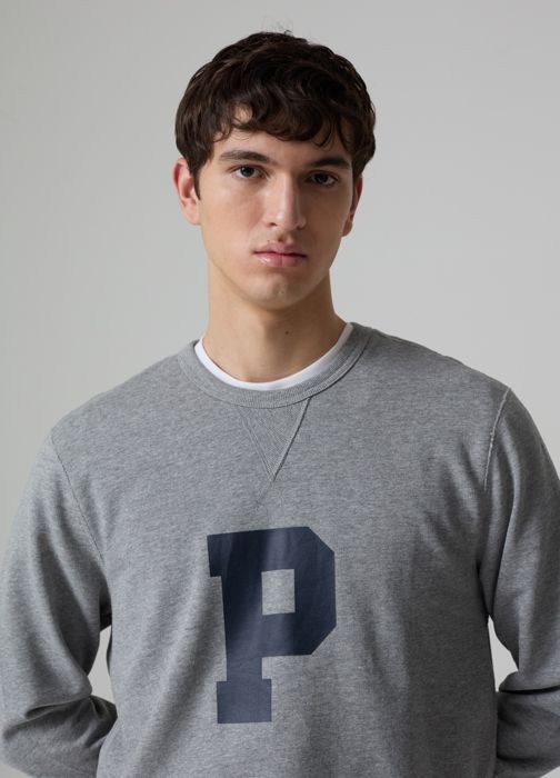 Sweatshirt avec col rond et imprimé logo