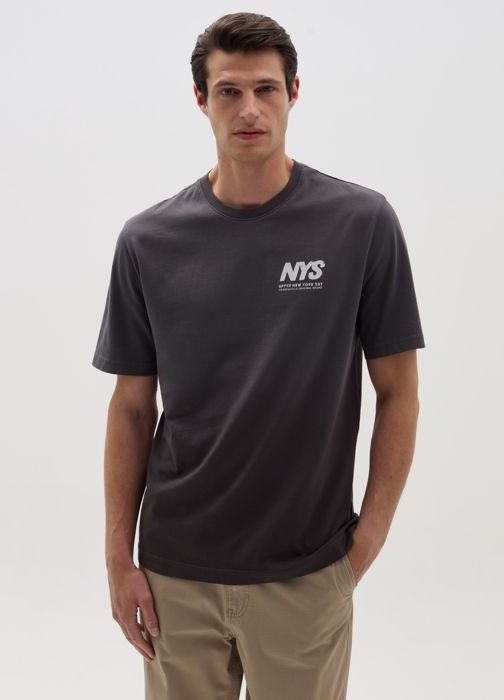 T-shirt en coton avec imprimé lettres