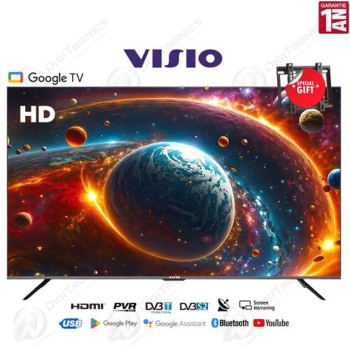 VISIO Smart TV 32" Google TV™ HD- Google Assistant™ Bluetooth™ Dolby™ + Support Mural