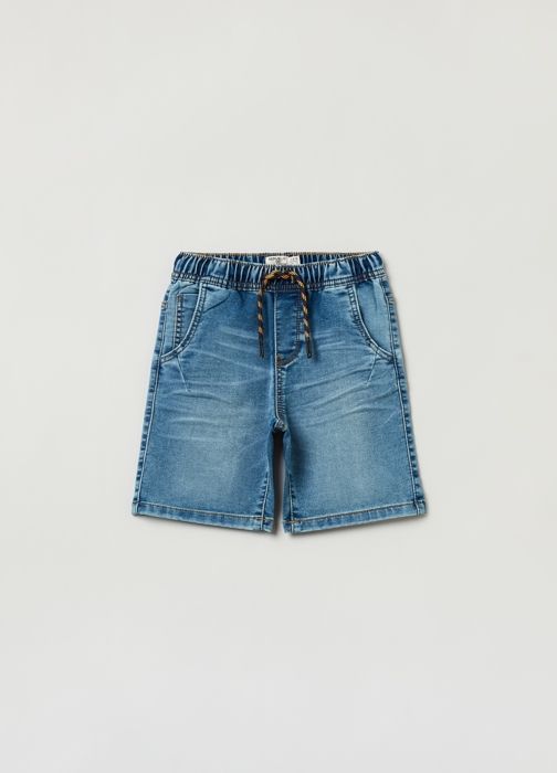 Short en jean - Non spécifié - Délavé acid - Cordon de serrage - 5 poches - Garçon