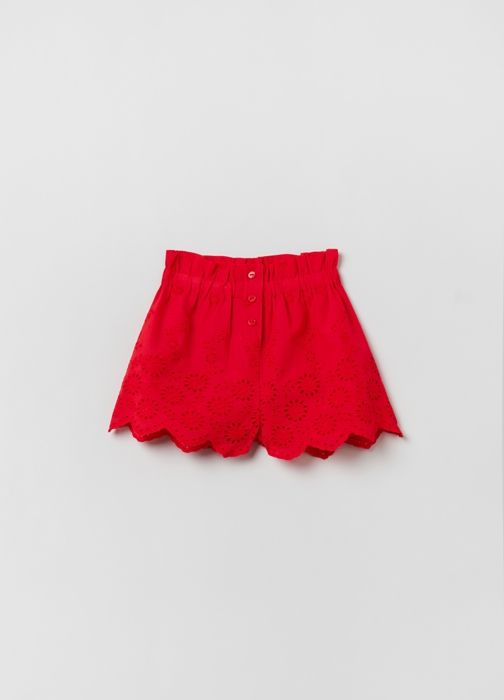 Shorts en coton - Non spécifié - Modèle non spécifié - Taille élastiquée - Poches pratiques - Broderie anglaise