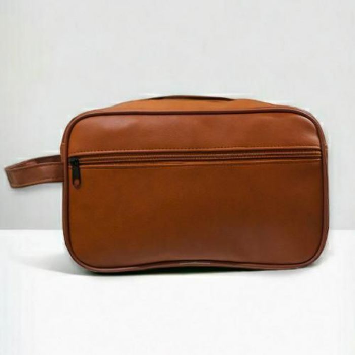 Sac de toilette - GENERIC - Cuir de voyage - Marron - Zippé - Souple