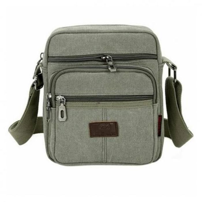 Sac à bandoulière poitrine en Canvas, Zip Casual Travel Messenger Pack, vert