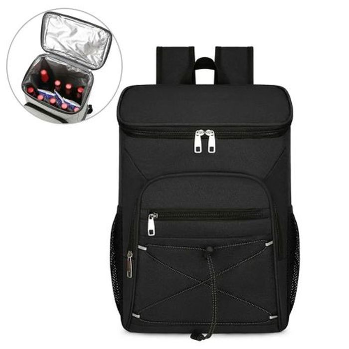 Sac à dos isolé étanche, sac isotherme léger de 25L pour plage, voyages - Noir