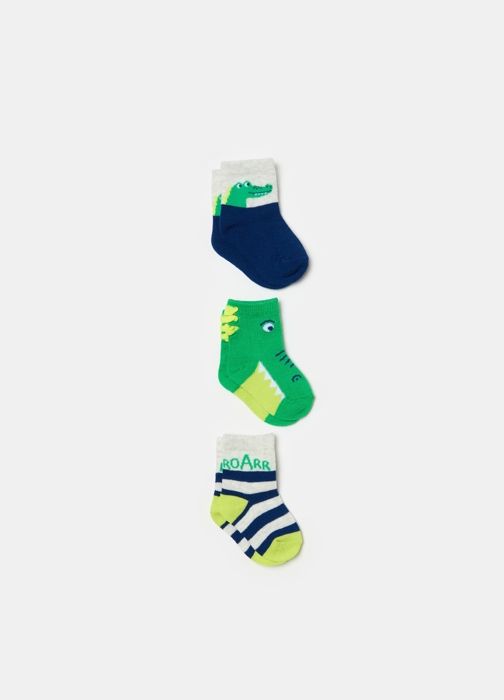 Chaussettes courtes - Lot de 3 - Motifs crocodile - Multicolore - Enfant - Garçon
