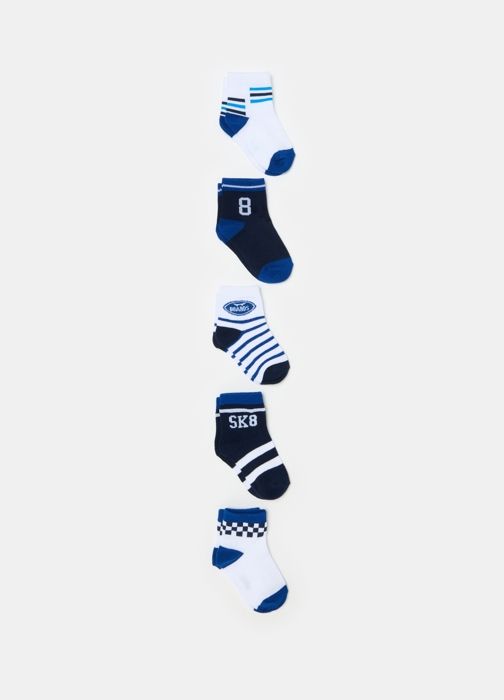 Chaussettes courtes - Lot de 5 - Coton biologique - Multicolore - Garçon - Respirant