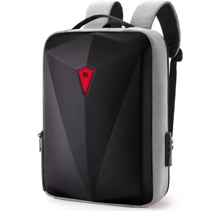 Sac à dos antivol pour PC 17,3", cartable pour voyage, bag d'affaires,Gris