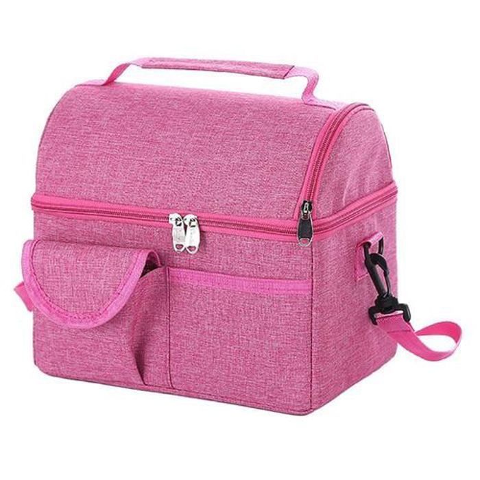 Sac repas, Lunch Sac Isotherme, Pochette Conteneur Aliments, Rose