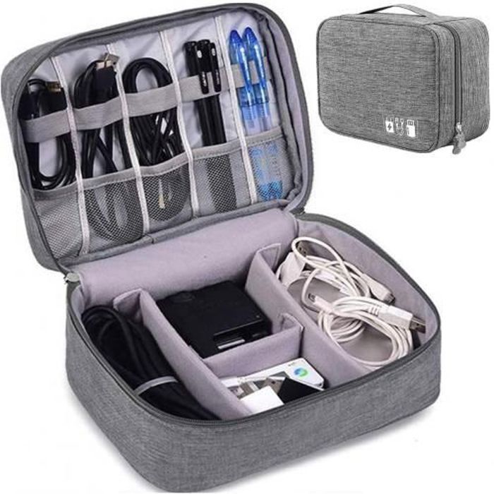 Sac de rangement pour câbles électroniques, organisateur portable pour voyage
