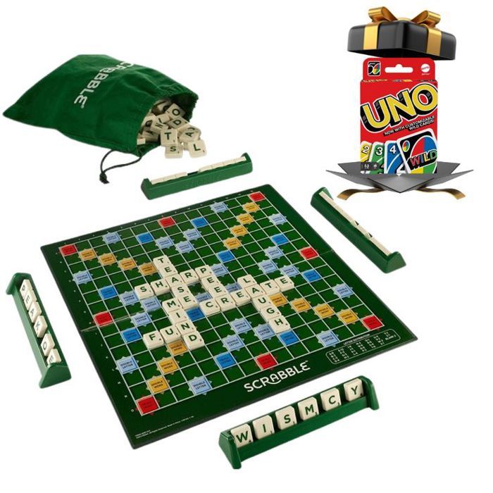 Scrabble Classique – Jeu Éducatif de Société + Carte Uno Gratuit