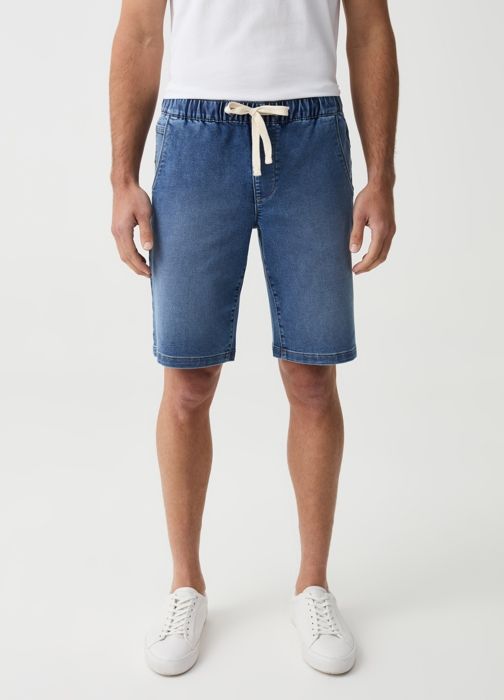 Joggeurs bermuda en denim avec cordon de serrage - Marjane Mall - Image 2