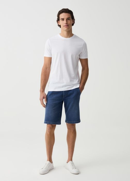 Joggeurs bermuda en denim avec cordon de serrage