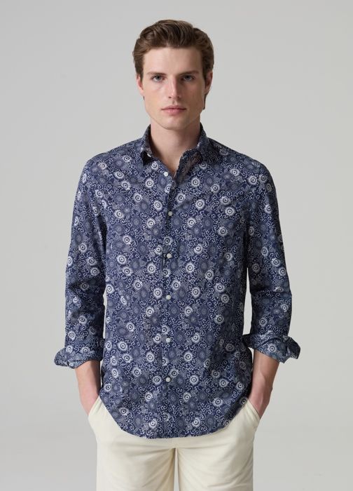 Chemise en coton à motif floral