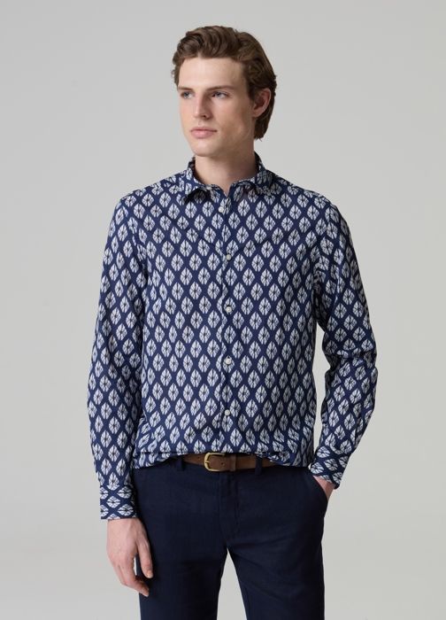 Chemise en coton à motif en losanges