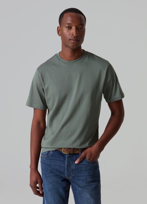 T-shirt - PIOMBO - Coton Supima - Col rond - Manches courtes - Vert