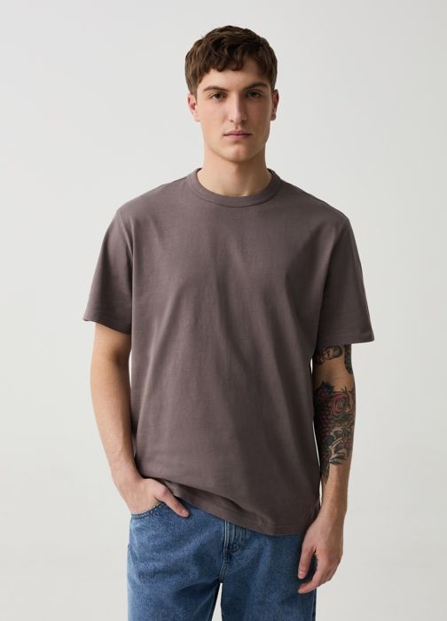 T-shirt - Non spécifié - Coupe décontractée - 100% coton - Manches courtes - Col arrondi