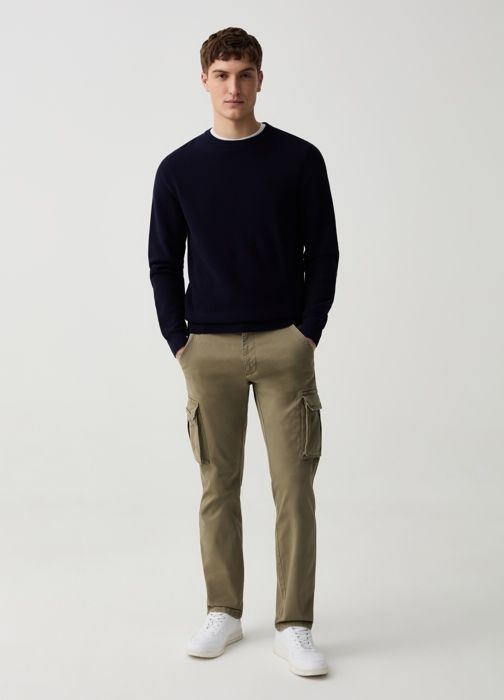 Pantalon cargo - Non spécifié - Coupe régulière - Twill extensible - Vert - Homme