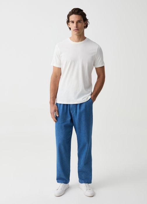 Pantalon jogger en denim à coupe décontractée