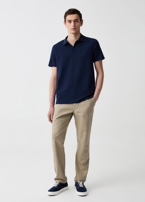 Pantalon Chino - Non spécifié - Beige - 55% Lin - 45% Coton - Homme