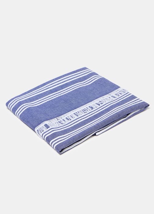 Serviette de Plage - PIOMBO - Rayée - 100% Coton - Franges - Lavable