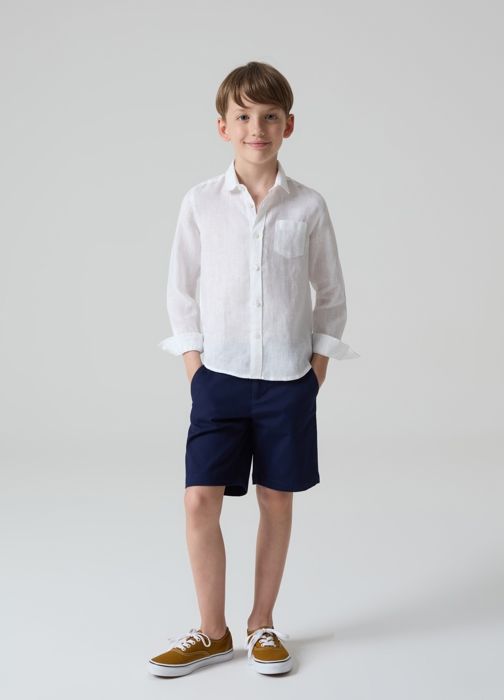 Bermuda - PIOMBO - Enfant - Coton stretch - Poches - Réglage intérieur de taille