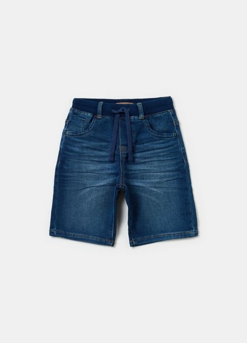 Bermudas en denim - Non spécifié - Enfant - Taille extensible - Cordon de serrage - 5 poches