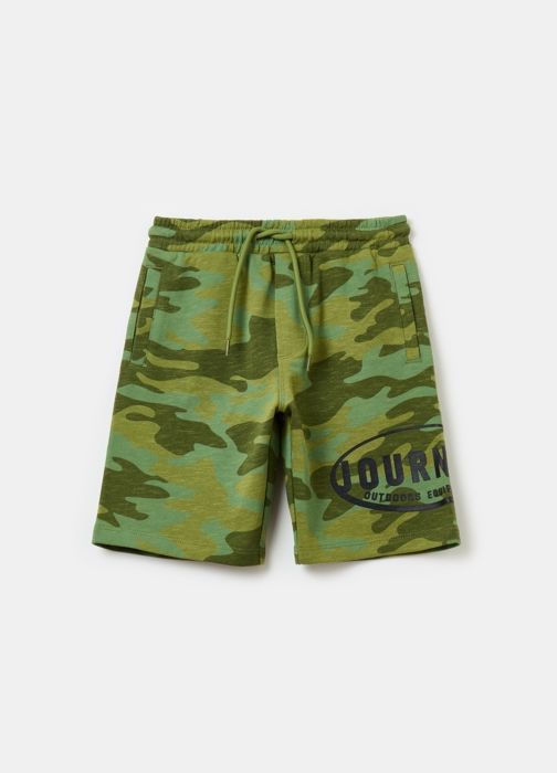 Bermuda camouflage - Noname - Jogger - 100% coton - Cordon de serrage - Enfant Garçon