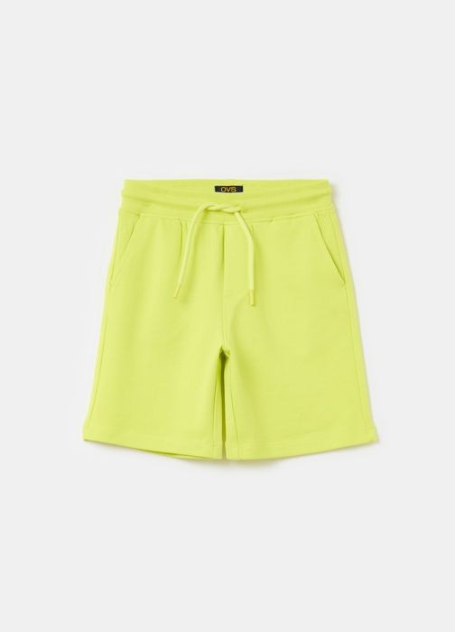 Bermudas - Essentielles - Jaune - Coton biologique - Taille côtelée - Poches pratiques