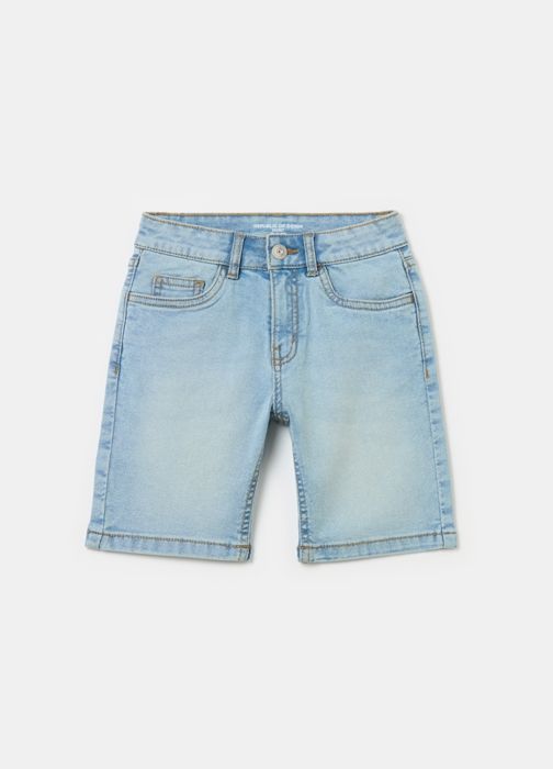 Bermudas en denim - Non spécifié - Cinq poches - Ajustement interne - Bleu - Garçon