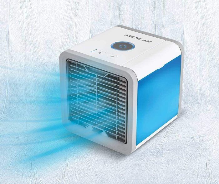 Mini Climatiseur Mobile - Silencieux - 3 Vitesses - Rechargeable USB - 7 Couleurs d'Ambiance