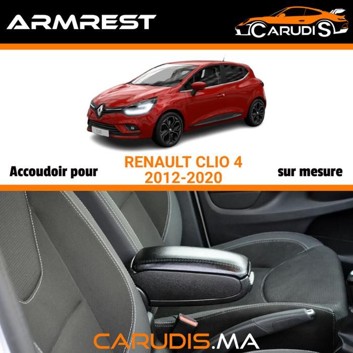Accoudoir voiture - Renault Clio 4 - Réglable - Espace de rangement - Durable en ABS