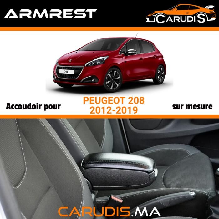 Accoudoir pour Peugeot 208 sur mesure réglable avec espace de rangement