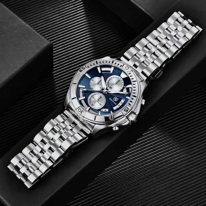 Montre - BENYAR - Chronographe - Cuir - Acier Inoxydable - Marron