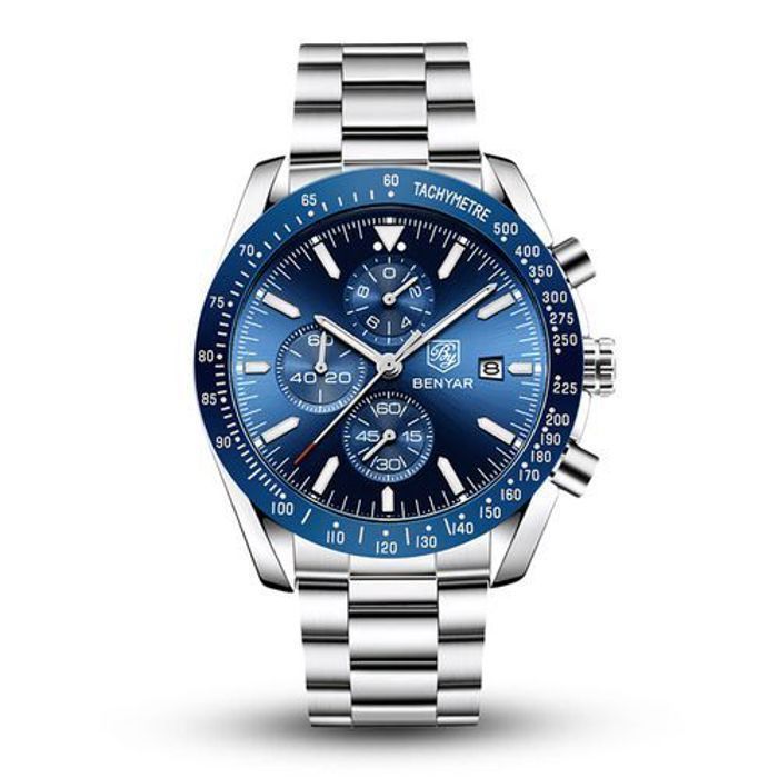 Benyar Montre Homme  Sport Chronographe Mode Affaires Marque de Luxe  Étanche Analogique-multicolor-4