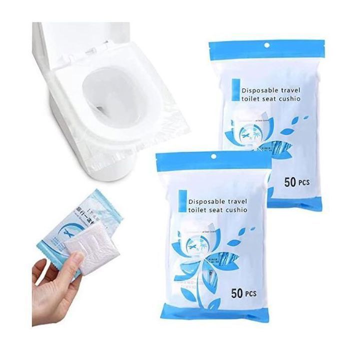 Protège cuvette de toilettes jetable imperméable - 50 pièces
