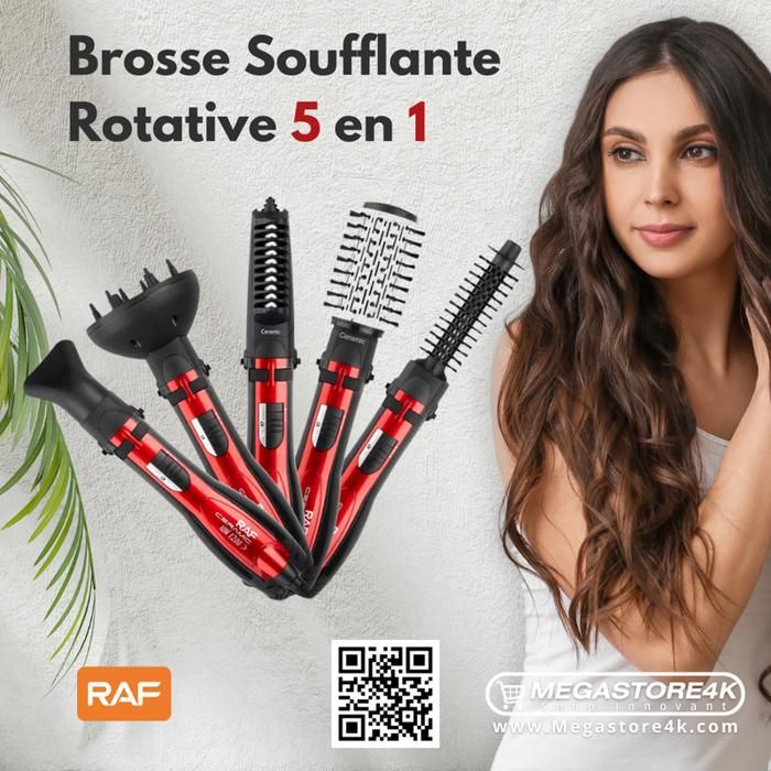 5 en 1 RAF Brosse Soufflante Rotative - haute pression 1200W Sèche-cheveux professionnel